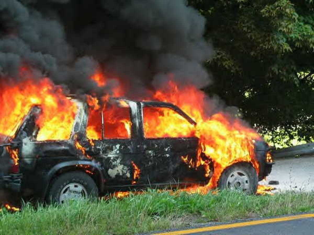 Car catches fire on ORR, three injured